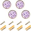 Wudan Confezione da 4 pomelli moderni per armadietti, 3,2 cm, per armadi, cuori viola, cuori viola