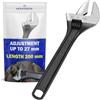 MONTERAL Chiave Inglese Regolabile con Regolazione Fino a 27 mm Lunghezza di 200 mm - Chiave Regolabile a Rullino Realizzato in Acciaio Legato CrV