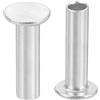 QUARKZMAN 50pz Rivetti Semitubolari, 5mm x 16mm Rivetti Semi-Tubolari Testa Piatta Tonda Alluminio Rivetti con Perno Metallo per Riparazioni Domestiche Industriali, Argento
