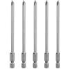 QUARKZMAN 5Pz #1 Punte Cacciavite Phillips PH1 1/4 Gambo Esagonale 4.33 (110mm) Lungo Acciaio S2 Magnetiche Inserti per Avvitatore Cacciavite Elettrico Punte Trapano 0.177 (4.5mm) Asta