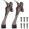 QUARKZMAN Fermaporta kickdown, 2pz Supporto Fermaporta One Touch Kickdown con Punta in Gomma Antiscivolo e Viti 6-Pollici Cavalletto Porta in Metallo per Parte Inferiore Porta, Marrone