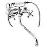 PLUMBING4HOME Chrome croce rubinetto testa di riempimento vasca + miscelatore doccia a parete, lunga 30 centimetri beccuccio