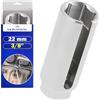 MONTERAL Chiave Sonda Lambda 22mm x 80mm - Chiave a Bussola con Doppio Attacco Quadro da 3/8 e Esagonale da 27mm - Realizzata in Acciaio Cromo-Vanadio