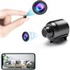fdsmall Spy Camera 1080P FHD Telecamera di sorveglianza con visione notturna con app Nanny Cam visione notturna movimento allarme attivato telecamera di sorveglianza per interni esterni