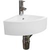HOUSLER Piccolo lavabo da bagno compatto a parete (lavabo) senza rubinetto