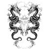 Generic 2 PCS Temporary Tattoos I Doppi Draghi Proteggono Il Maestro Cinese Stile Sociale Schiena Intera Adesivi Per Tatuaggi Di Succo Di Erbe Per Uomini E Donne Impermeabili E Di Lunga Durata Antiriflesso