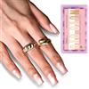 NOVO OVO 150 punte per unghie corte rettangolari Cat Eye, rosa chiaro, gel quadrato X Nail Tips, pre-opacizzato Full Cover unghie finte senza curva C per la casa fai da te, 15 misure