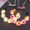 Zoestar Cerchietto con corona di fiori a LED, ghirlanda luminosa, girasole luminoso, accessorio per capelli da sposa floreale per donne (confezione da 2) (rosa + beige, taglia unica)