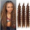 Labooe Ocean Wave Braiding Hair for Black Women Deep Wave Crochet Hair Ocean Wave Crochet Synthetic Hair Extension for Boho Braids (P33/27#, 18inch-3packs)