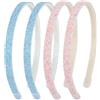 WLLHYF 4 fasce per capelli con brillantini, in plastica, con brillantini, antiscivolo, spesse, glitterate, con denti per bambine (stelle blu rosa)