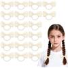YAWYO Set di 20 elastici per capelli per bambini, fasce elastiche con fiocchi e nastri beige, accessori per capelli scolastici beige per bambini e donne