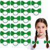 YAWYO Set di 20 elastici per capelli per bambini, fasce elastiche con fiocchi e nastri, accessori per capelli scolastici verdi per bambini e donne