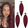 Gairyan Extension per Treccine Africane Pre Allungati Capelli Intrecciati 26 Pollici 3PCS Easy Braid Pre Stretched Braiding Trecce Texture Yaki Naturale Capelli Sintetici Professionali (Vino rosso)