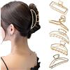 Generic Confezione da 5 clip per capelli grandi, non scivolanti, clip per capelli per donne e ragazze, clip per capelli sottili (metallo B)