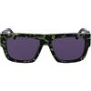Calvin Klein Jeans CKJ23654S 079 Black/Party Green Sunglasses Man Acetato, Rectangle, 56