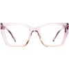 SKYWAY Occhiali da Lettura Donna - Eleganti Occhiali da Lettura Quadrati a Forma di Occhio di Gatto con Cerniera a Molla - Antiriflesso UV&Affaticamento della Vista(Viola&Champagne,+2.0)