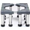haohang Base regolabile in acciaio inox per lavatrice - Estensibile da 45 a 70 cm, altezza regolabile da 24 a 27 cm, per asciugatrice, frigorifero, congelatore e condizionatore verticale(12 legs)