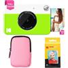 KODAK Printomatic Pacchetto iniziale per macchina fotografica a stampa istantanea a colori + Custodia morbida + Carta fotografica Zink 20pk - Foto colorate su carta adesiva 2x3 - Verde
