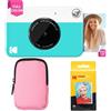 KODAK Printomatic Pacchetto iniziale per macchina fotografica a stampa istantanea a colori + Custodia morbida + Carta fotografica Zink 20pk - Foto colorate su carta adesiva 2x3 - Blu