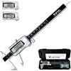 Kynup Calibro a corsoiodigitale, 150 mm, calibro scorrevole, in acciaio inox, elettronica, strumenti di misurazione, display LCD per uso domestico e industriale, nero