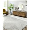 Livabliss Surya Setif Tappeto geometrico scandinavo, per soggiorno, sala da pranzo, cucina, stile neutro, astratto azteco, stile bohémien, facile da pulire, tappeto grande, 160 x 213 cm, grigio chiaro, crema