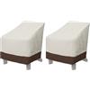 Amazon Basics Copertura protettiva per sedie da giardino Adirondack, 1 unità, Beige + Marrone Chiaro (Confezione da 2)
