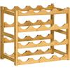 HOMCOM Scaffale Portabottiglie Vino a 4 Livelli per 16 Bottiglie, Cantinetta in Bambù per Cucina e Soggiorno, 43x23.5x38cm