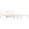 vidaXL Giroletto Bianco Legno Massello di Pino 120x190cm Small Double