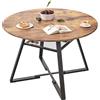 LONELYO Tavolo da pranzo rotondo Ø120 cm, piano in MDF, gambe in metallo nero, design contemporaneo per 4 persone, montaggio semplice, ideale per cucina o soggiorno