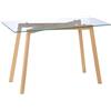 DecHome - Tavolo Cucina Soggiorno Rettangolare per 4 Persone max in Acciaio con Piano in Vetro Temperato 120x60x76 cm