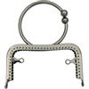 vhVHJry Clic Clac per Borse Telaio for Borsa in Metallo Liscio da 12,5 cm con Manico a Braccialetto, Accessori for Borse Fai-da-Te Chiusura Clic Clac per Borse(Black)