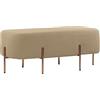 Brigros WeHome - Pouf Poggiapiedi In Tessuto, Pouf Sgabello Per Arredo Casa, Sgabelli Cucina, Soggiorno, Camera Da Letto, Ufficio, Poggiapiedi Da Scrivania, Vari Modelli e Colori (Rettangolare, Beige)