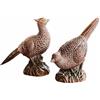 Loberon Vivoso Coppia di Uccellini Decorativi - in Robusta poliresina - Realizzata a Mano, Marrone Antico