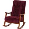 Mendler Sedia a dondolo HWC-K10, poltrona relax, legno FSC stoffa/tessuto ciniglia (465g/m²) - bordeaux, color noce