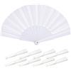 Generico Set Ventagli Pieghevoli in Plastica Bianchi - 12/24/60 Pezzi Ventaglio Bianco Grande - Ideali per Matrimonio, Eventi, Cerimonie e Gadget Ospiti - Leggeri, Resistenti e Riutilizzabili (12, ventaglio)