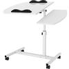 Utlenianie Scrivania Con Ruote, Scrivania Salvaspazio, Pieghevole Tavolino da Letto per PC, Rotazione Portatile Tavolino per Laptop, Regolabile in Altezza, Adatto per Soggiorno, Ufficio, Camera da Letto (beige)