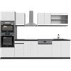 Vicco Cucina componibile R-Line, Bianco/antracite, 300 cm Forma a J, con mobile alto, senza piano di lavoro, adatto per l'espansione flessibile con moduli aggiuntivi