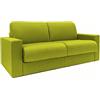 Totò Piccinni Divano Letto Ribaltone Matrimoniale Imbottito con Braccioli, Materasso 14cm, L194cm x P93cm x H67cm (Tessuto Verde)