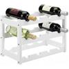 Baroni Home Cantinetta Portabottiglie in Legno, 3 Ripiani per 12 Bottiglie, Espositore Vino per Cucina, Bar e Cantina, Facile da Montare, 24x46x30 cm (Bianco)