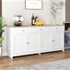 BLSYHDH Credenza con 4 ante e 3 cassetti,ripiano regolabile in altezza, mobile di stoccaggio, armadio, sala da pranzo, armadio soggiorno, camera da letto, corridoio