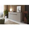 Bricozone Credenza Moderna Con 4 Ante 1 Cassetto Centrale Mobile Contenitore Per Soggiorno Sala Da Pranzo Design Minimalista Senza Maniglie Materiale Resistente Facile Da Pulire Robusta E Capiente (Noce chiaro)