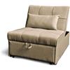 Arredo Stock Pouf 3 in 1 trasformabile in poltrona e in letto tortora 112x81x88 cm