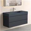 doporro Set Mobile Bagno Sospeso 120 cm con 2 Cassetti, Lavabo e Specchio