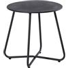 VERDELOOK | Tavolino Fungo Nero Ø44 H45 cm in Metallo Verniciato a Polvere, Tavolo da Giardino e Salotto con Piano Spessore 8 mm e Gambe Tubo Ø16 mm, Tavolo Basso Decorativo per Interni ed Esterni