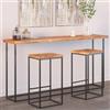Generico Piano Tavolo 160x40x2,5 cm Rettangolare Legno Acacia Bordi Vivi,Mobili,Accessori per tavoli,Piani per tavoli-370616