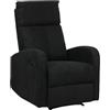 Totò Piccinni Poltrona Relax Reclinabile EUREKA, Manuale con Maniglia Laterale, Struttura in Legno, Imbottita ed Ergonomica, Ideale per Anziani e Soggiorno (Tessuto Antracite New)