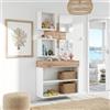 Arreditaly Mobile Ingresso Moderno Con Specchi E Vani A Giorno Consolle Sospesa Design Elegante Salvaspazio Per Casa Soggiorno Corridoio Salotto 100 x 170 x 30 Cm (Bianco e Rovere)