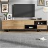 TIZZ Mobile TV basso colori legno 173 x 38 x 48 cm con scomparti aperti per scale multiple funzioni di archiviazione per TV fino a 70 pollici soggiorno