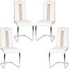 Yizhe Set di 4 Sedia a sbalzo per Sala da Pranzo, Sedie Sala da Pranzo Moderne in Pelle Artificiale per Cucina Ufficio Salotto (Beige Bianco, 4)