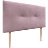 DHOME Testiera imbottita in Similpelle o Tessuto AQUALINE CON GAMBE testate letto (tessuto rosa, 95 x 105 cm Letti 70/80/90 cm)